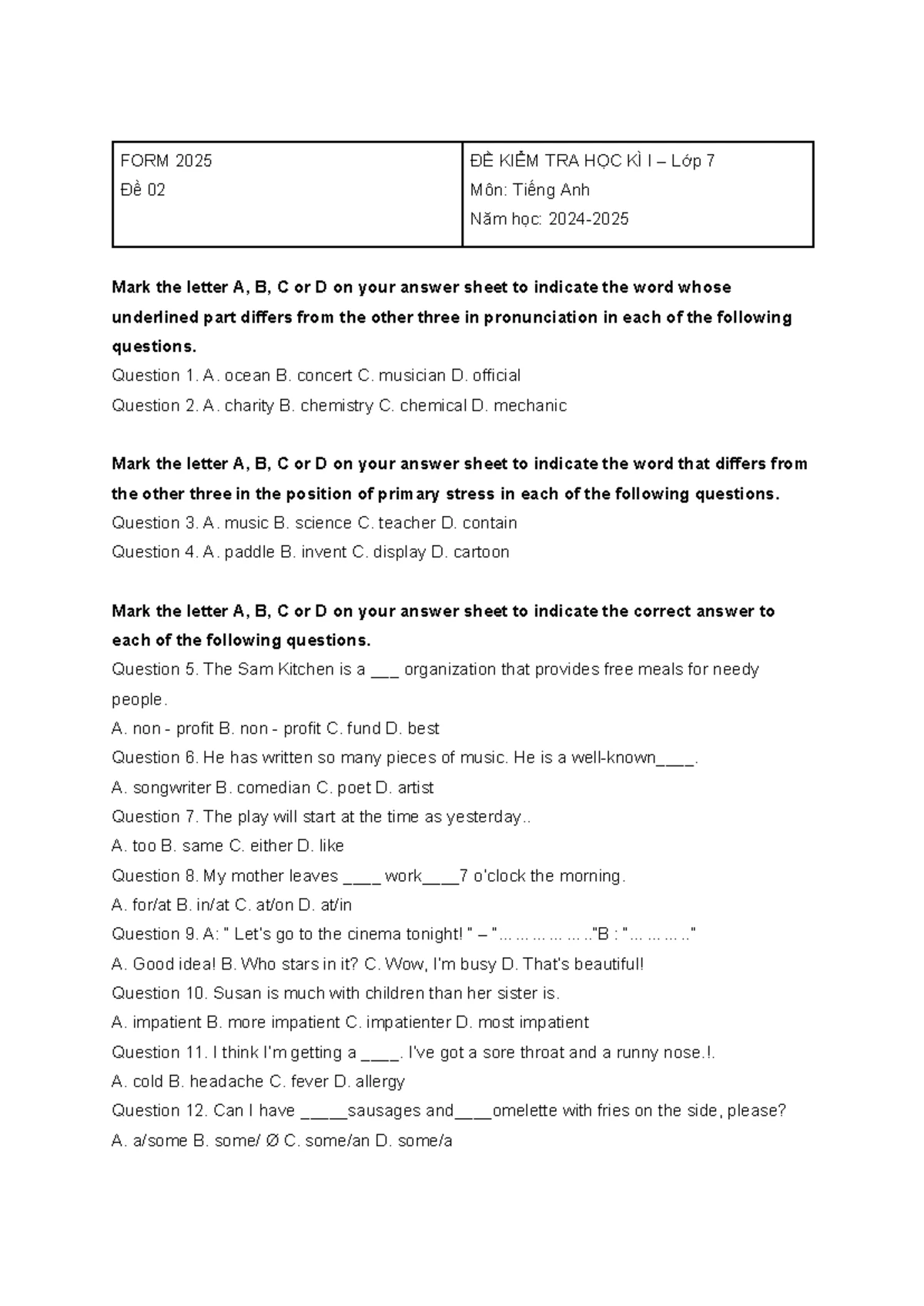 GLOBAL SUCCESS 7 CU I K 2 2025 Thi Cu i K M n Ti ng Anh 7 