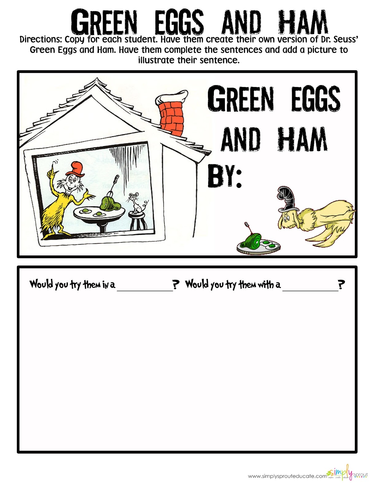 Green Eggs And Ham Free Printable Worksheets