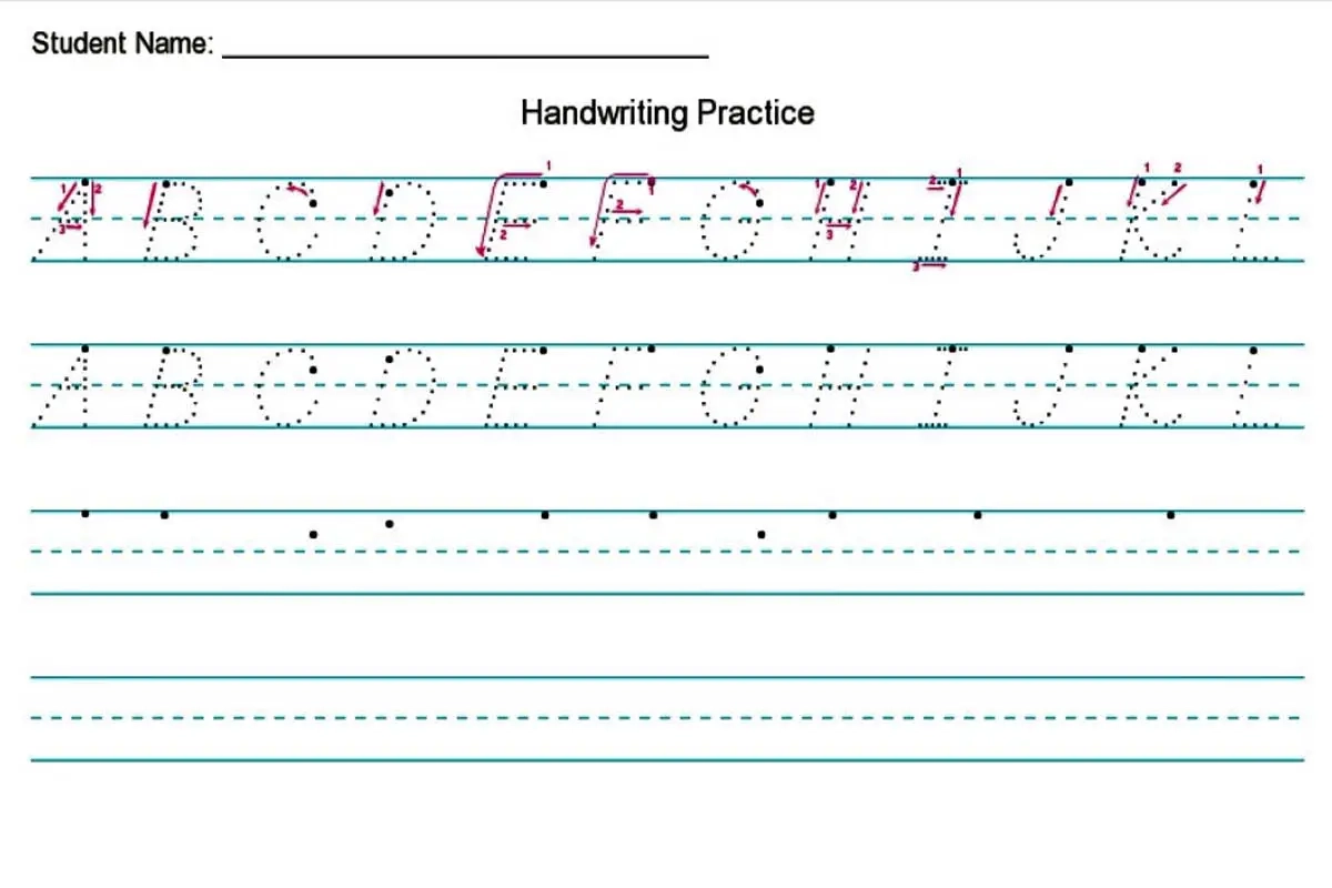Free Printable Penmanship Practice Pages