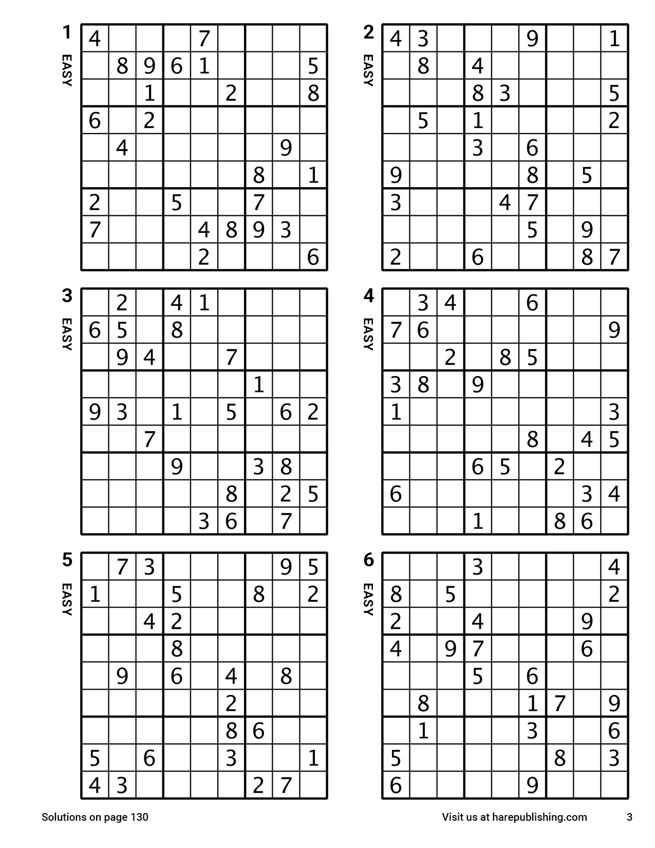 Hard Sudoku Volume 2 Hare Publishing
