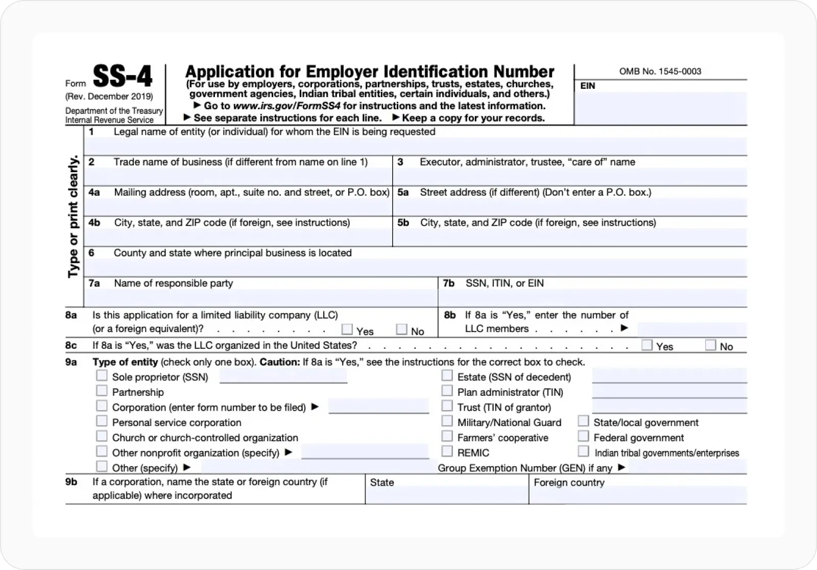 Irs Form Llc