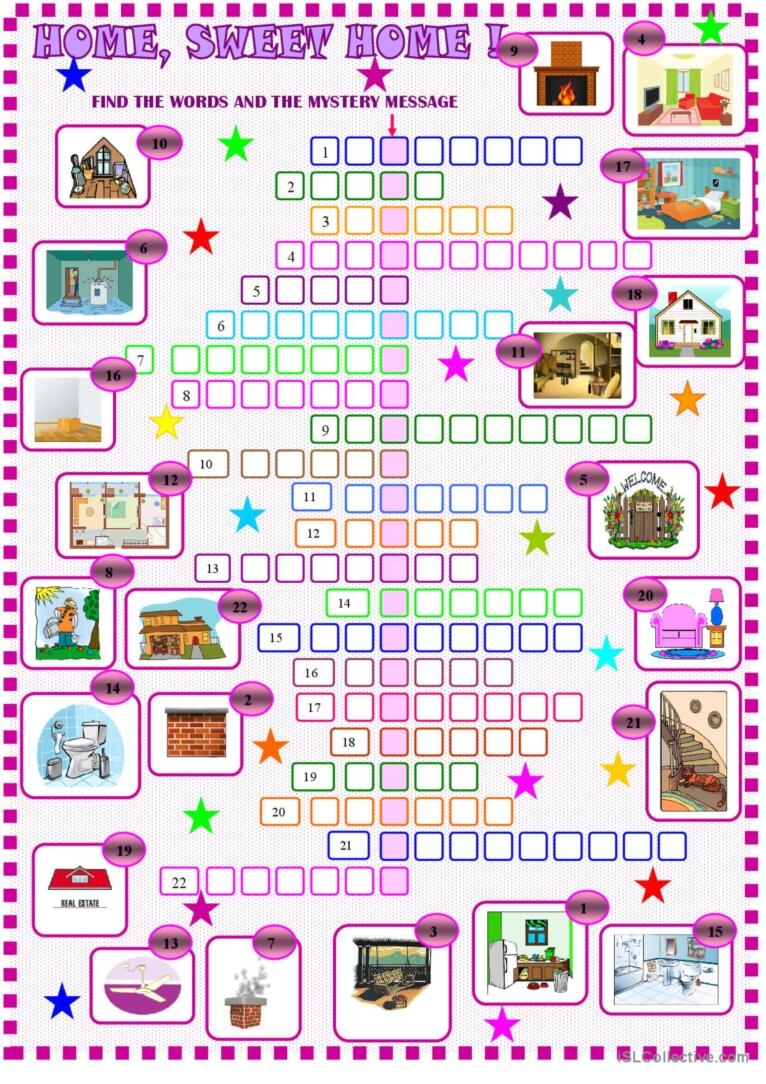 House crossword Puzzle Crossword English ESL Worksheets Pdf amp Doc
