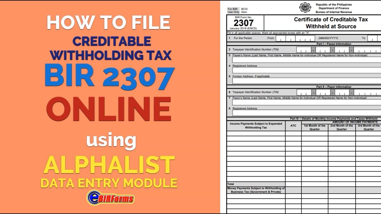 How To Attach BIR Form 2307 Online Using Alphalist Data Entry 