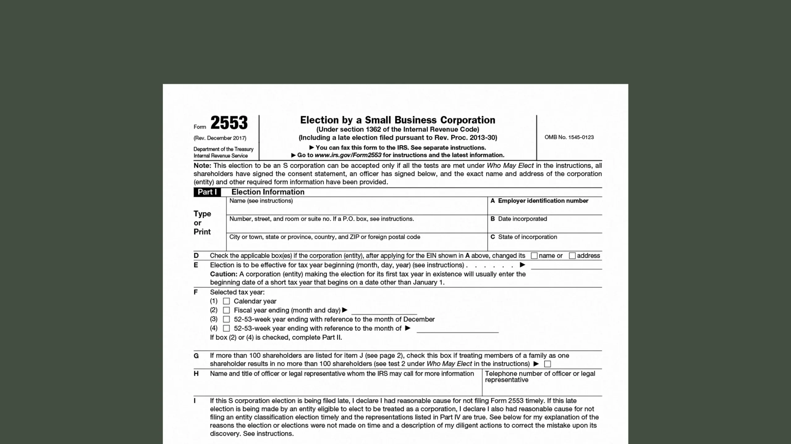 Irs Form Llc To S Corp