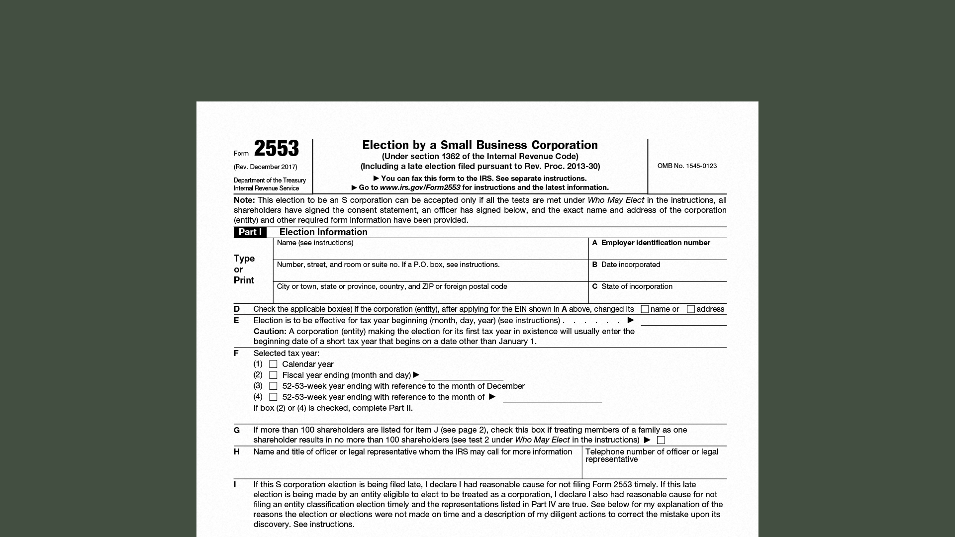 How To Elect S Corp Status With Form 2553 Ambrook