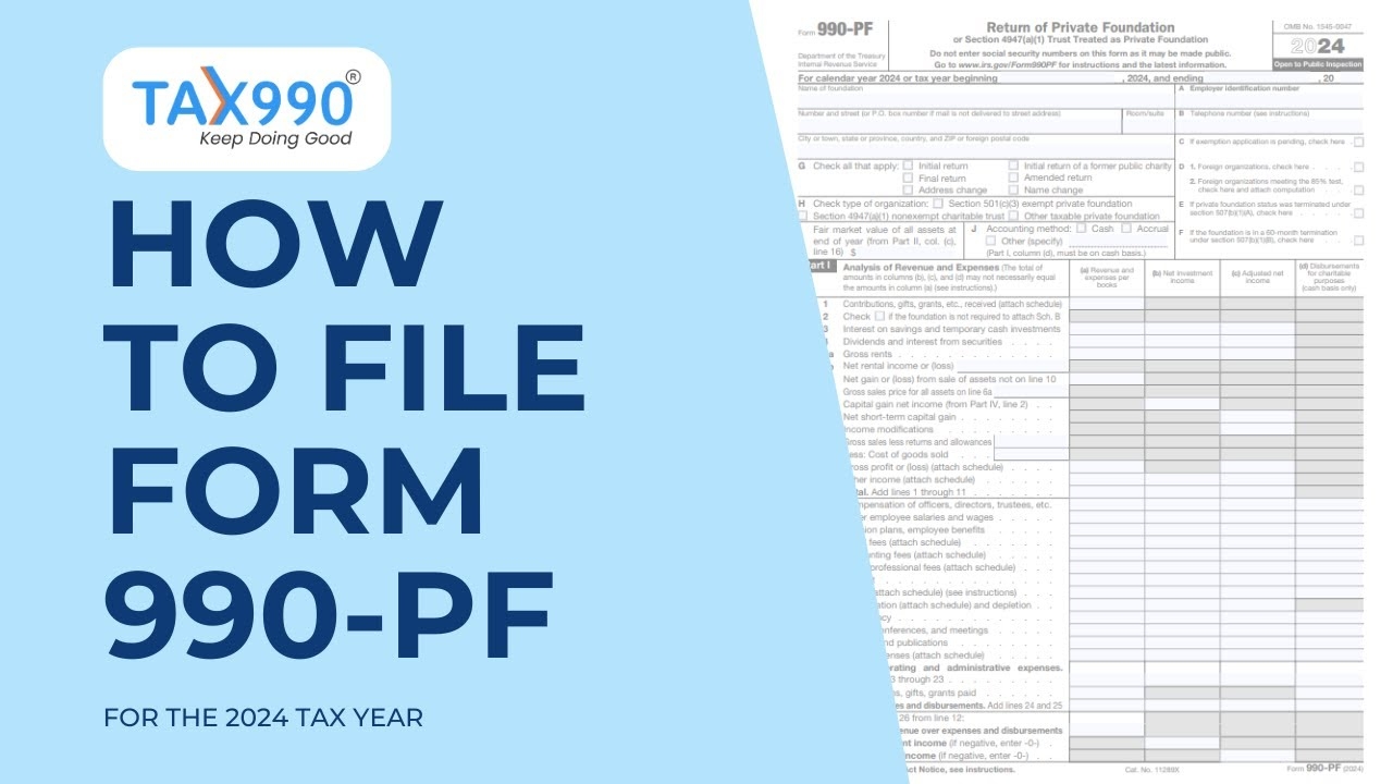 How To File Form 990 PF For 2024