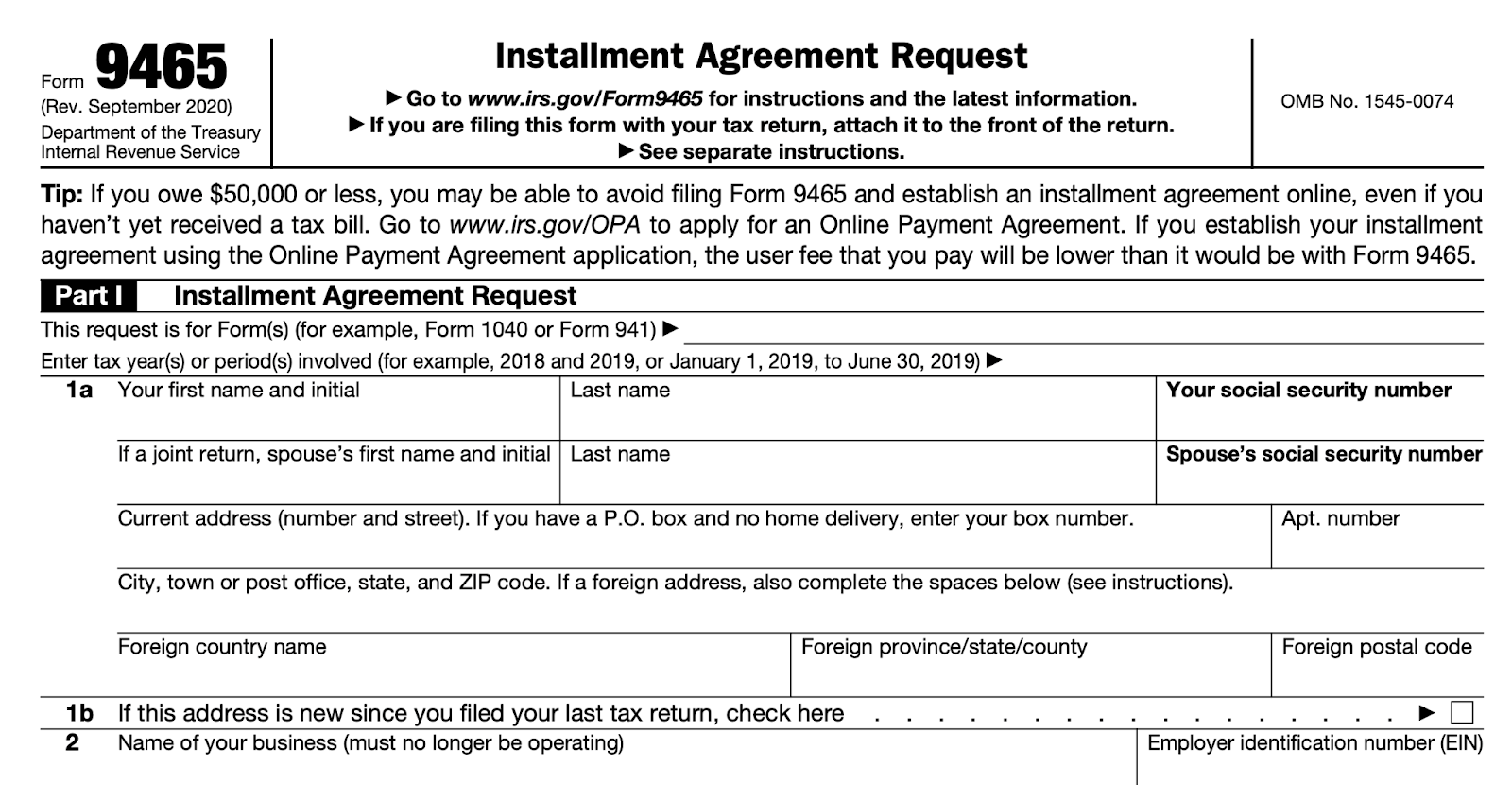 How To Fill Out IRS Form 9465 Step by Step Instructions