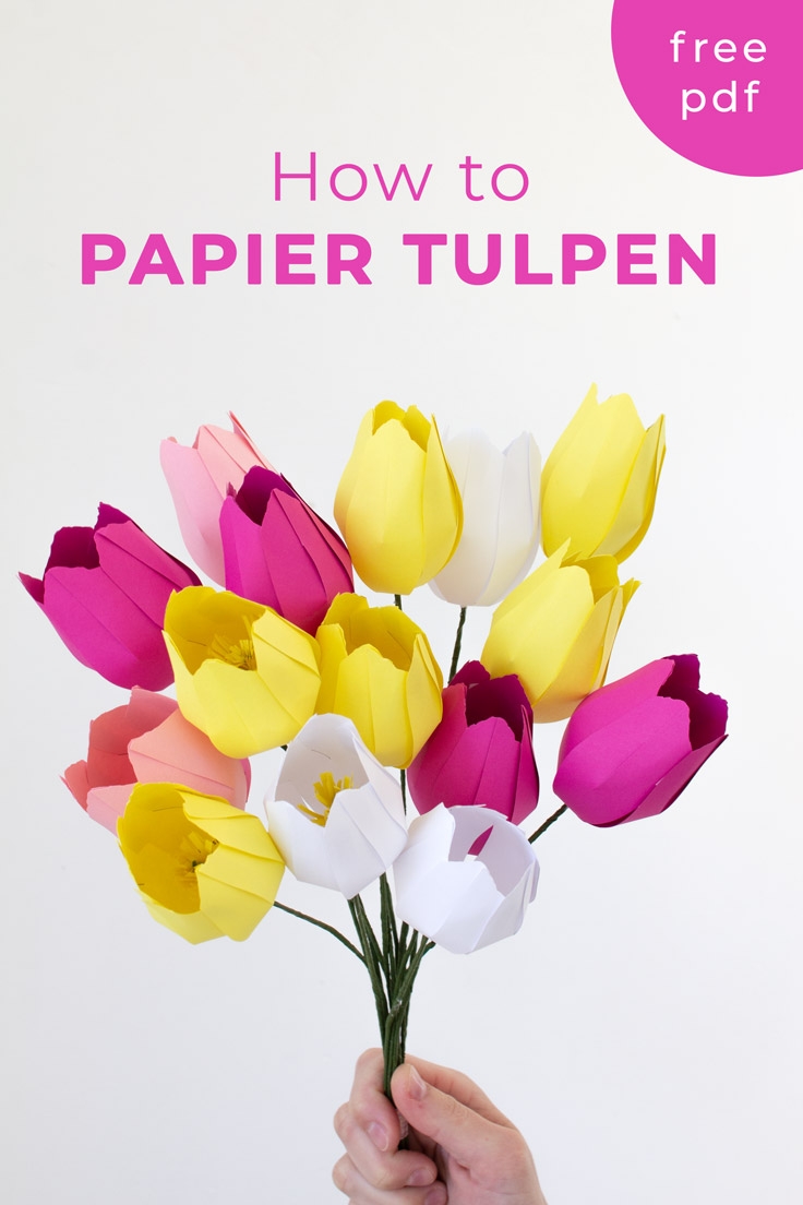 How To Make A Paper Tulip template Papershape