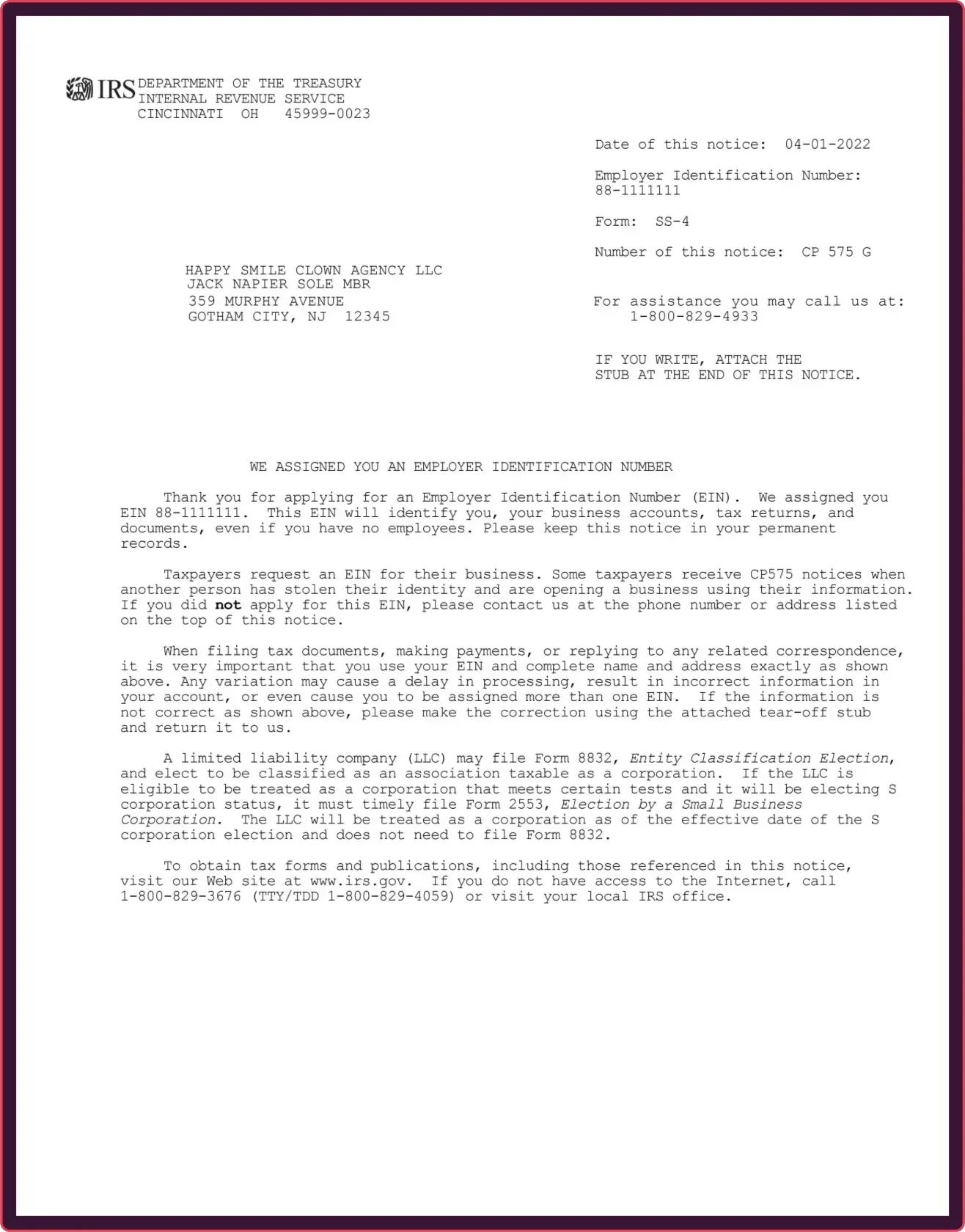 Irs Form Cp 575 Or 147c
