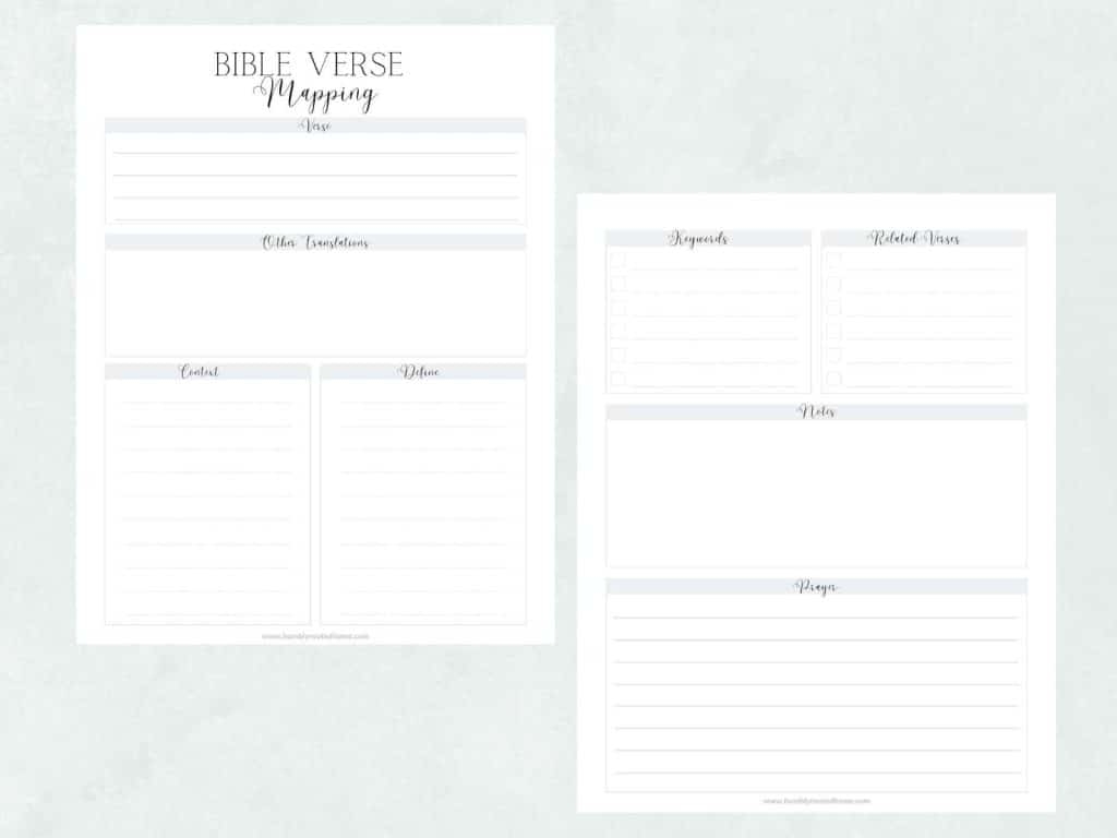 Free Printable Verse Mapping Template