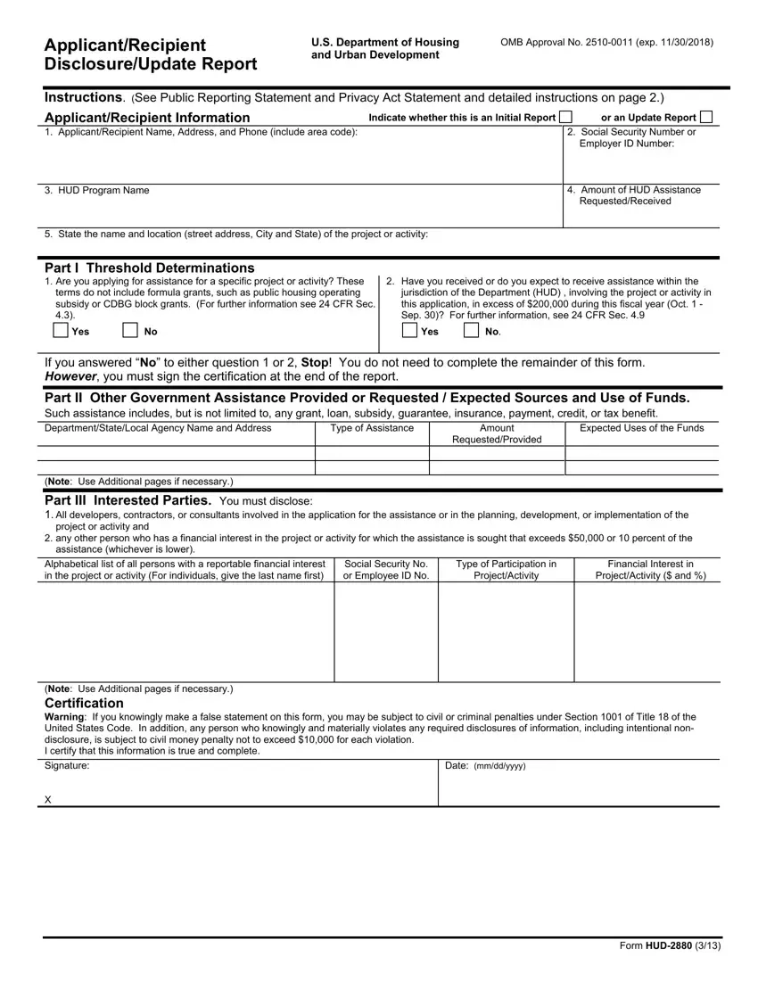 Hud Form 2880 Fill Out Printable PDF Forms Online