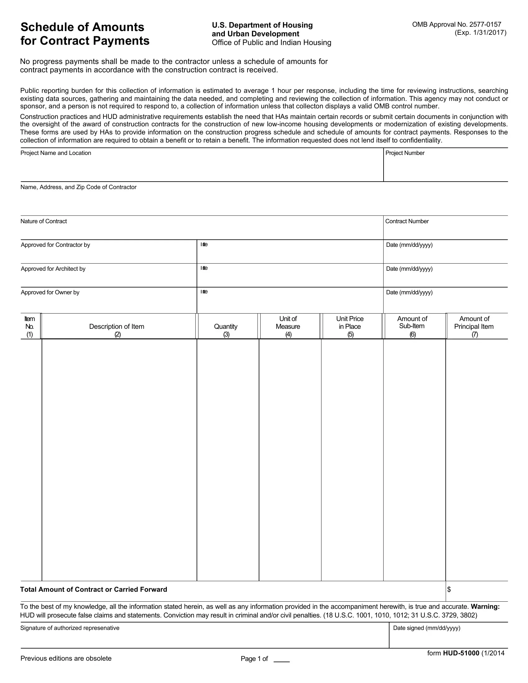 Hud Form 51000 Fill Out Printable PDF Forms Online