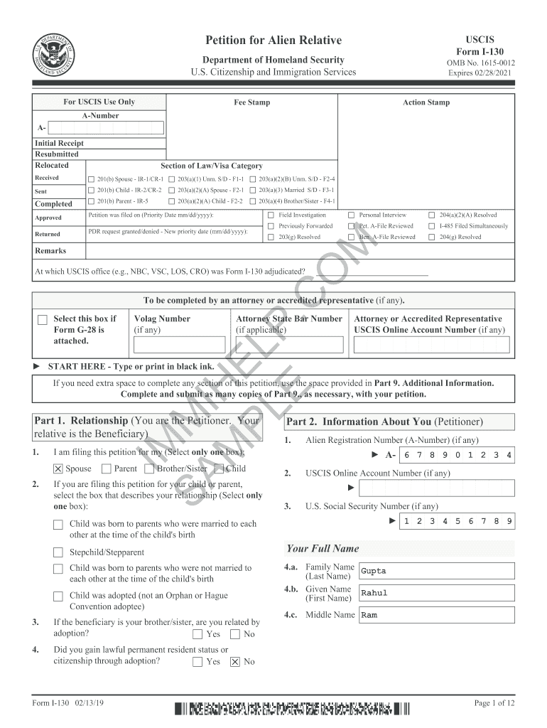 I 130 Form 2025