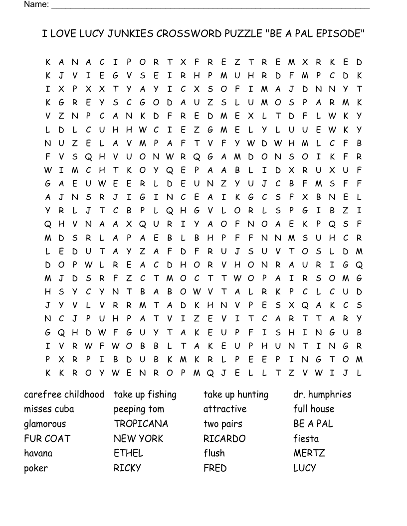Love Crossword Puzzles Printable