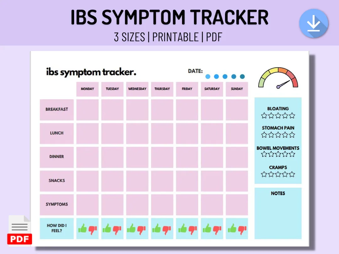 Free Printable Ibs Food And Symptom Diary Template