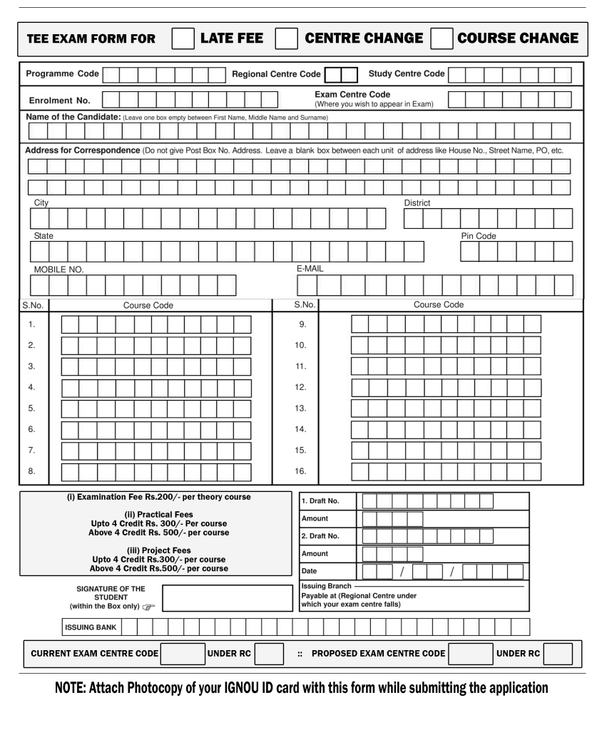Ignou Exam Form June 2025 Hall Ticket