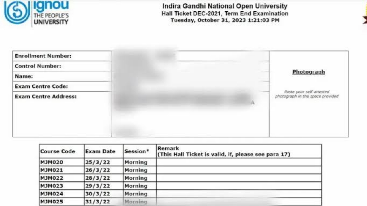IGNOU TEE Exam June Admit Card 2025 Released Download Your Hall 