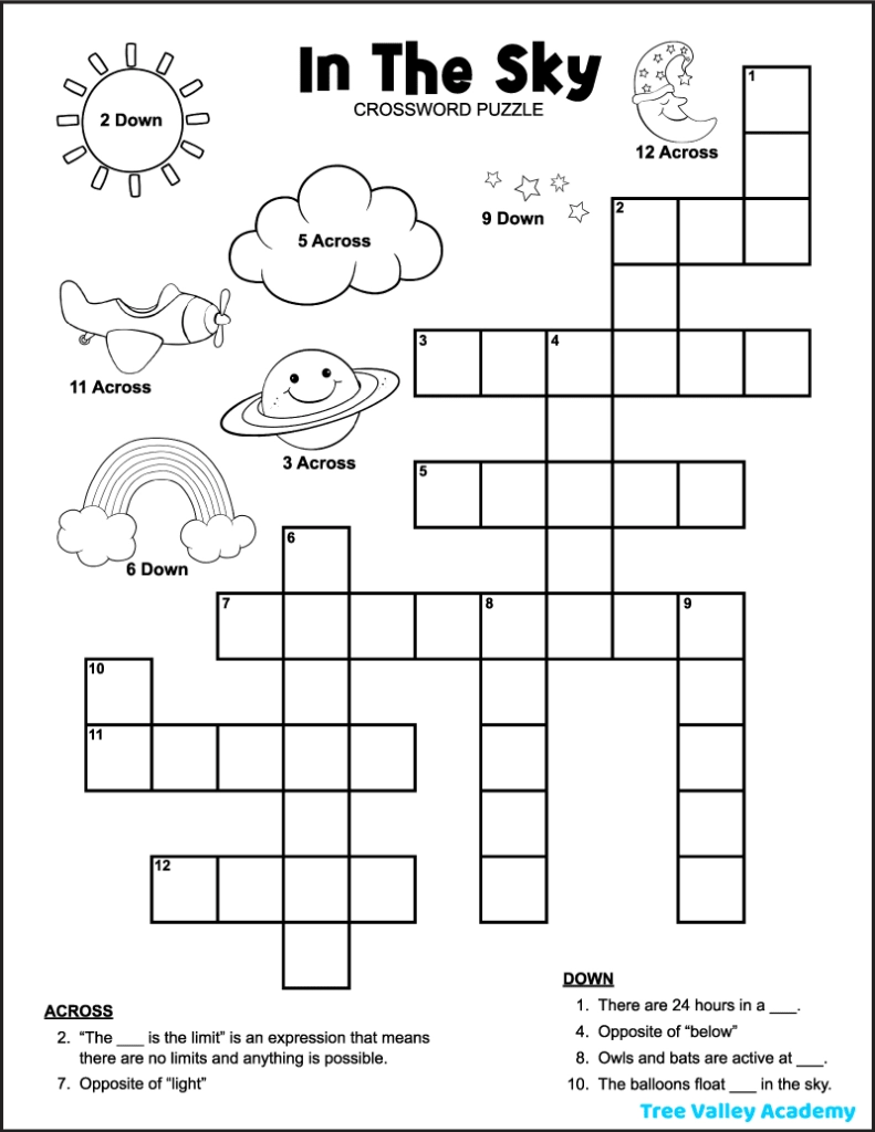 Crossword Puzzles Printable Worksheet
