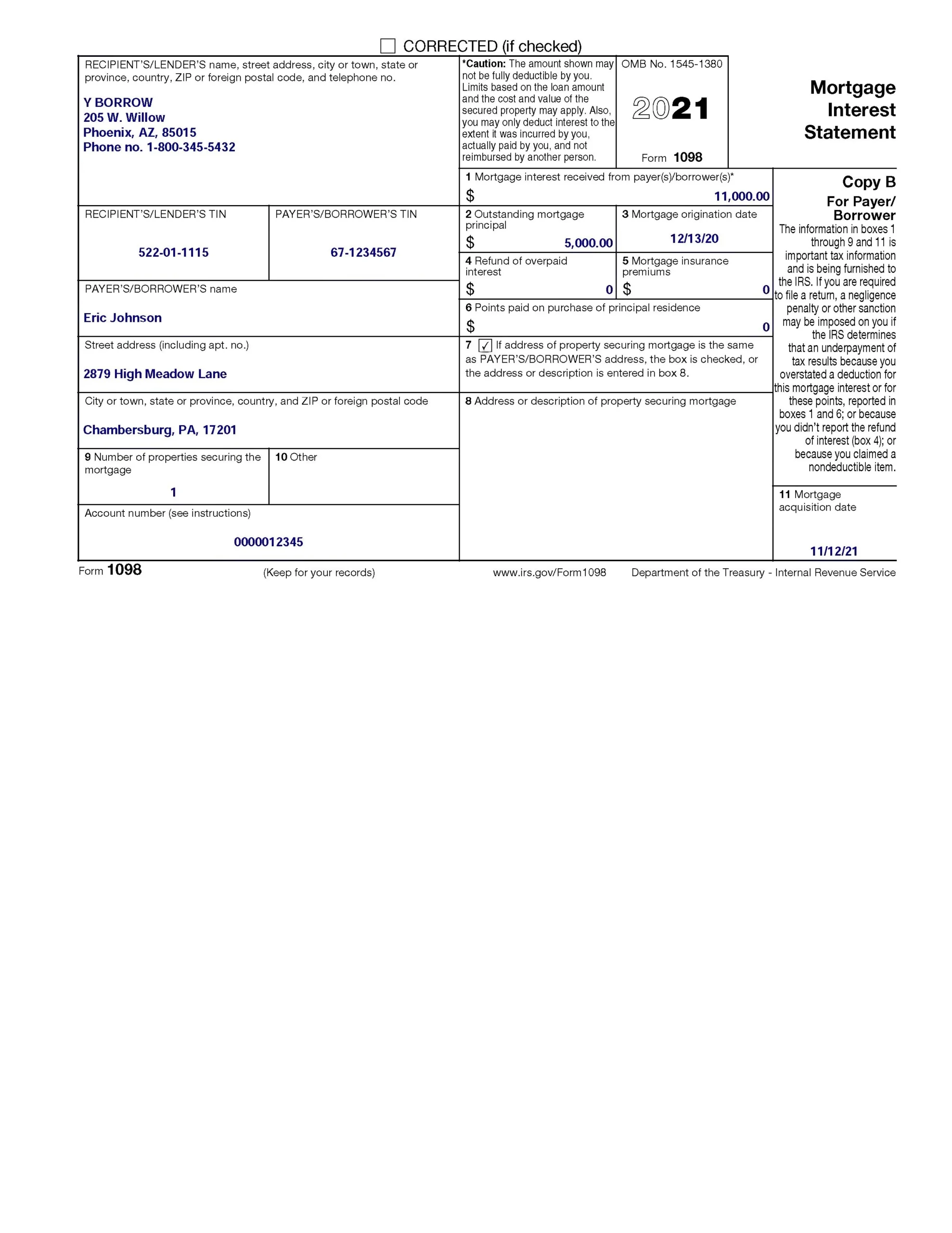 Irs Form 1098