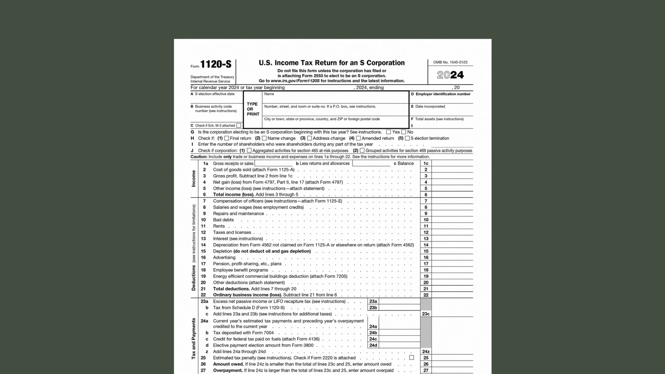 IRS Form 1120 S A Simple Guide To Filing Your Taxes As An S 