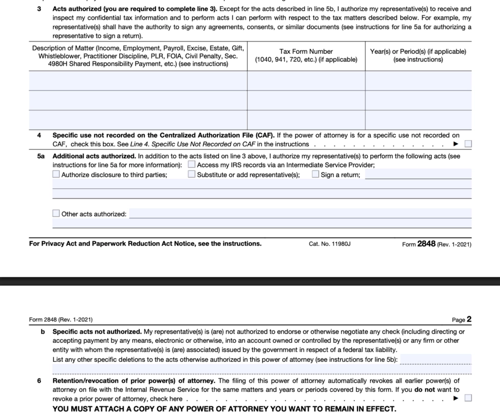 IRS Form 2848 Power Of Attorney Guide For Accountants