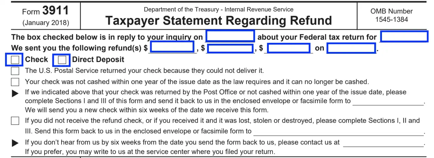 IRS Form 3911 Fill Out Printable PDF Forms Online
