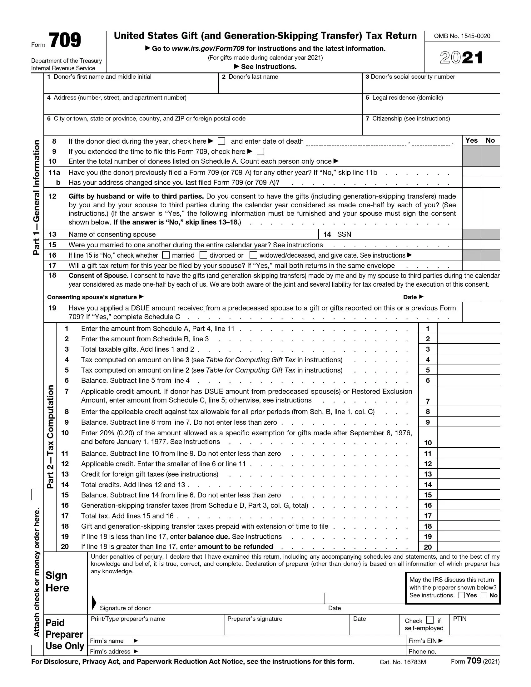 Irs Form 709 Instructions