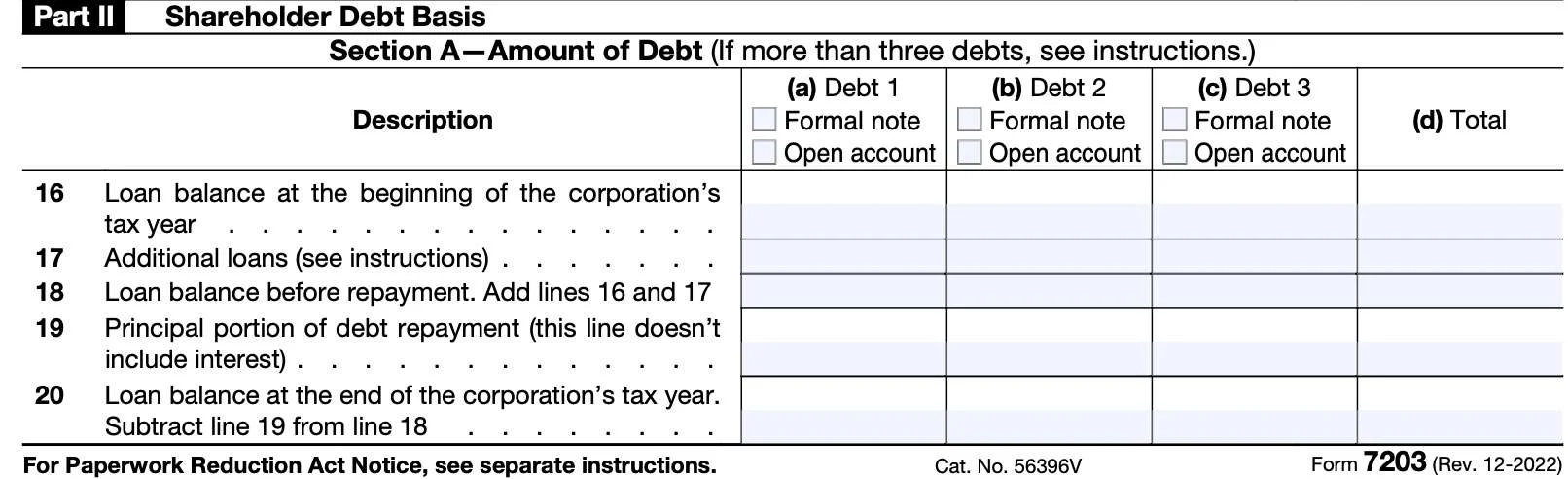 Irs Form 7203