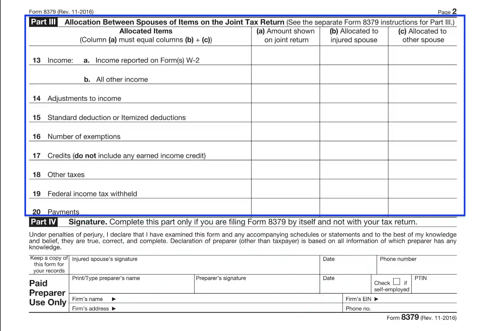 IRS Form 8379 Fill Out Printable PDF Forms Online