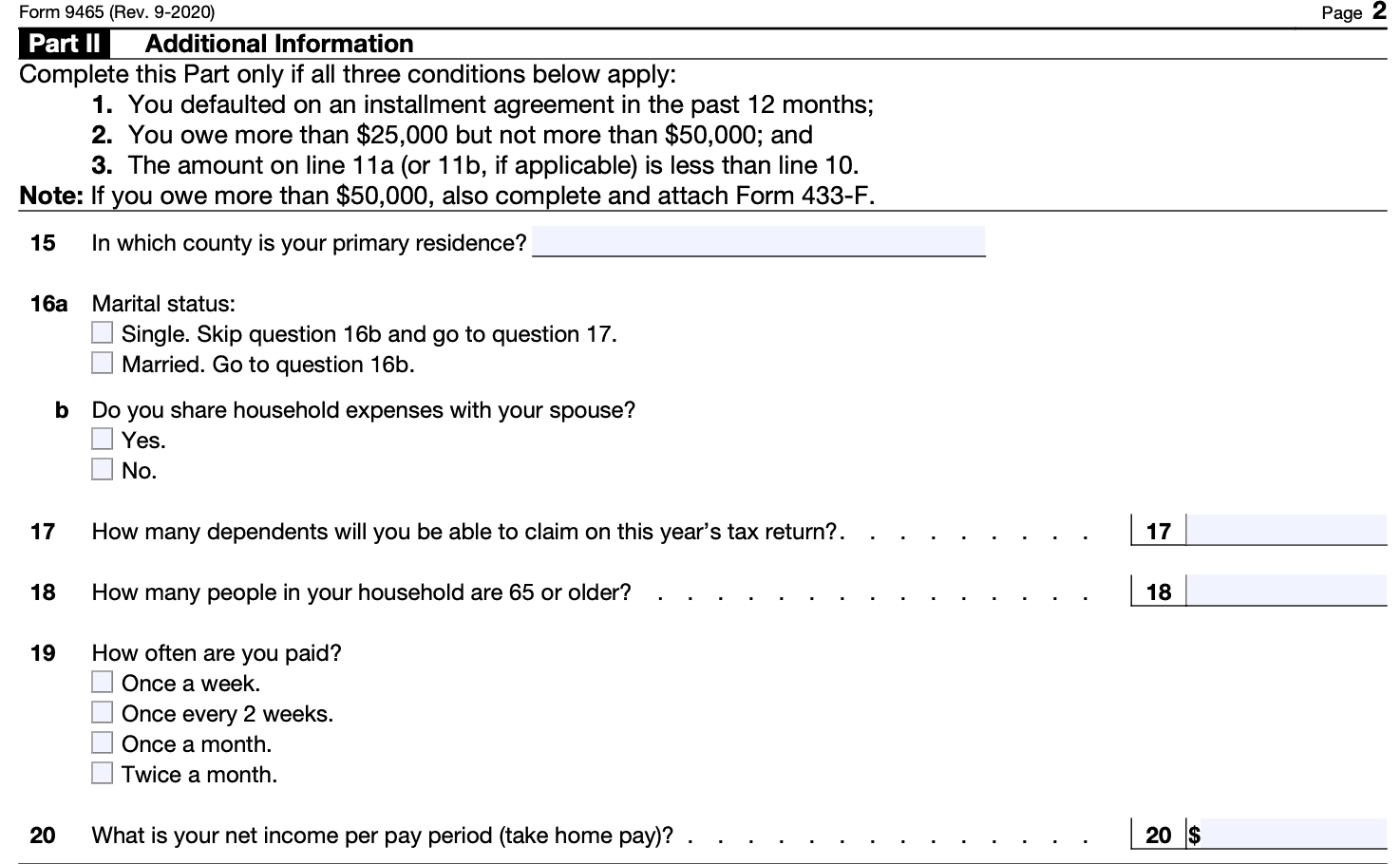 Irs Form 9465