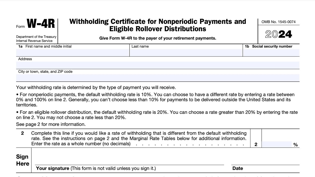 W4r Form 2025 Pdf