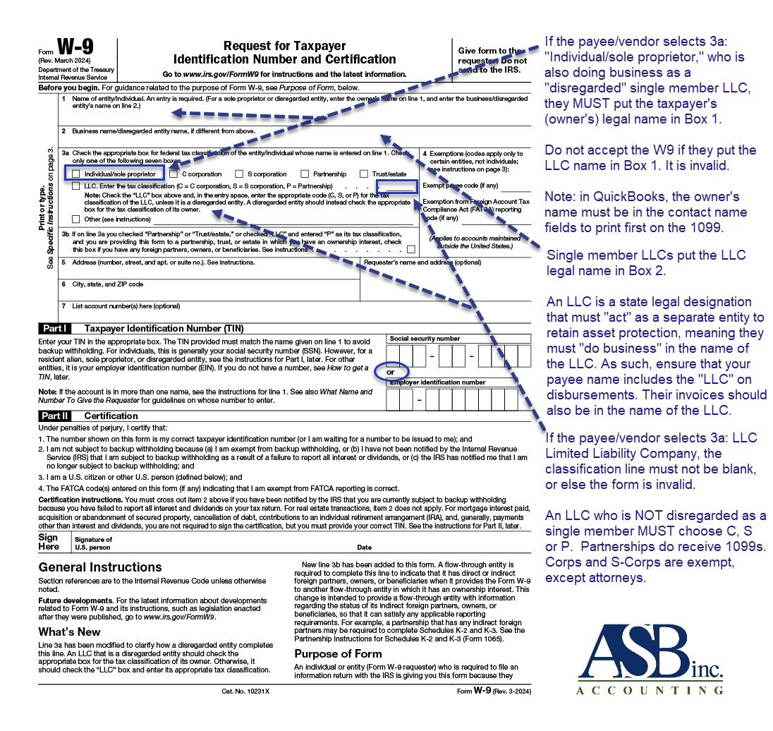 IRS Form W 9 And LLCs Is That Vendor Form W9 Valid Accounting 