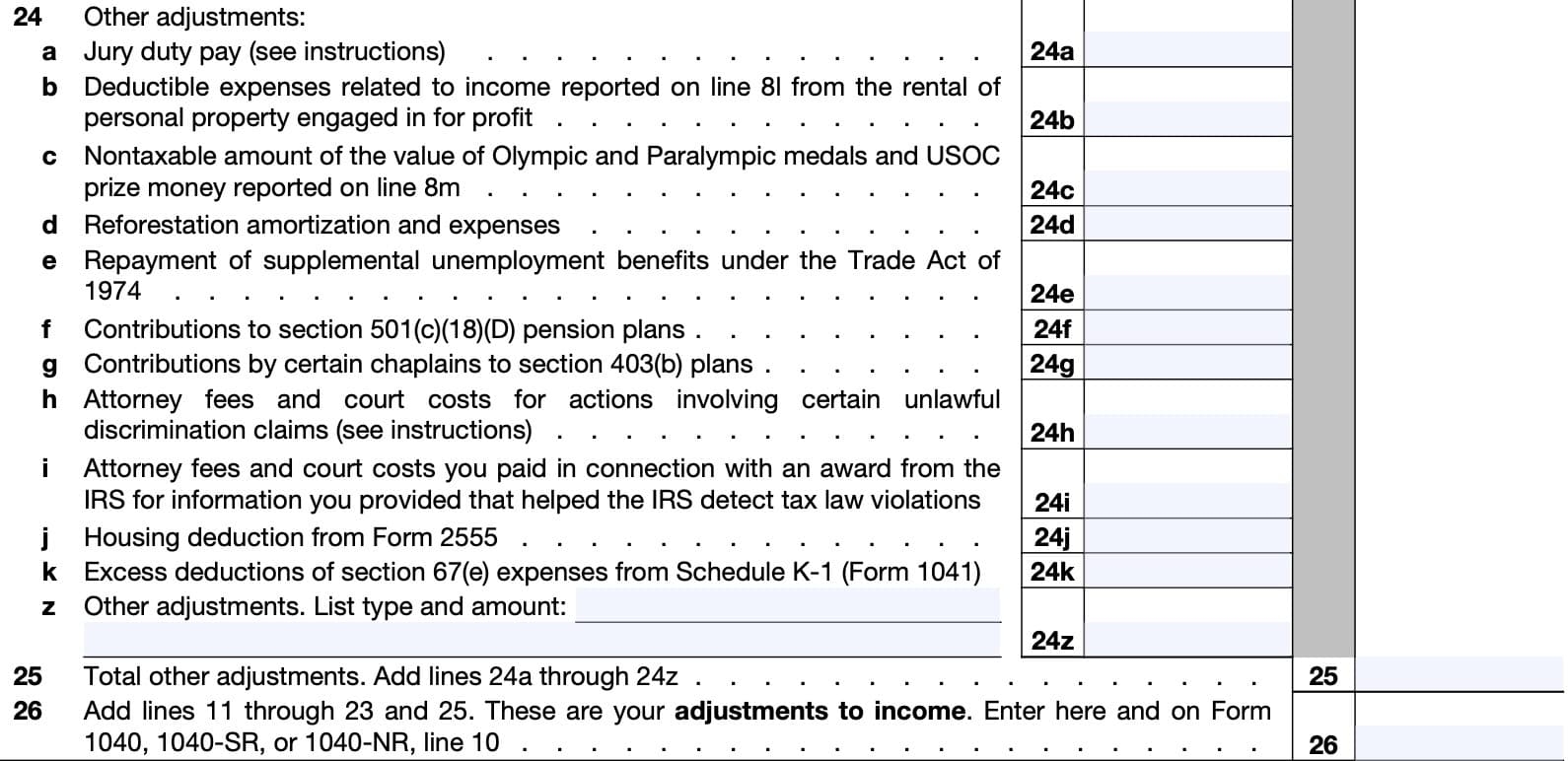 Irs Form Schedule 1 2022 Tax Forms