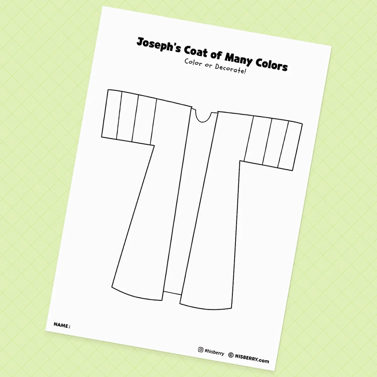 Printable Joseph Coat Template