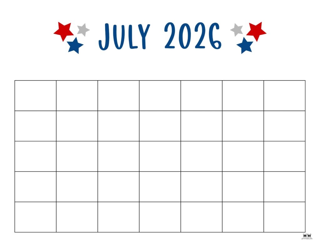July 2026 Blank Calendar
