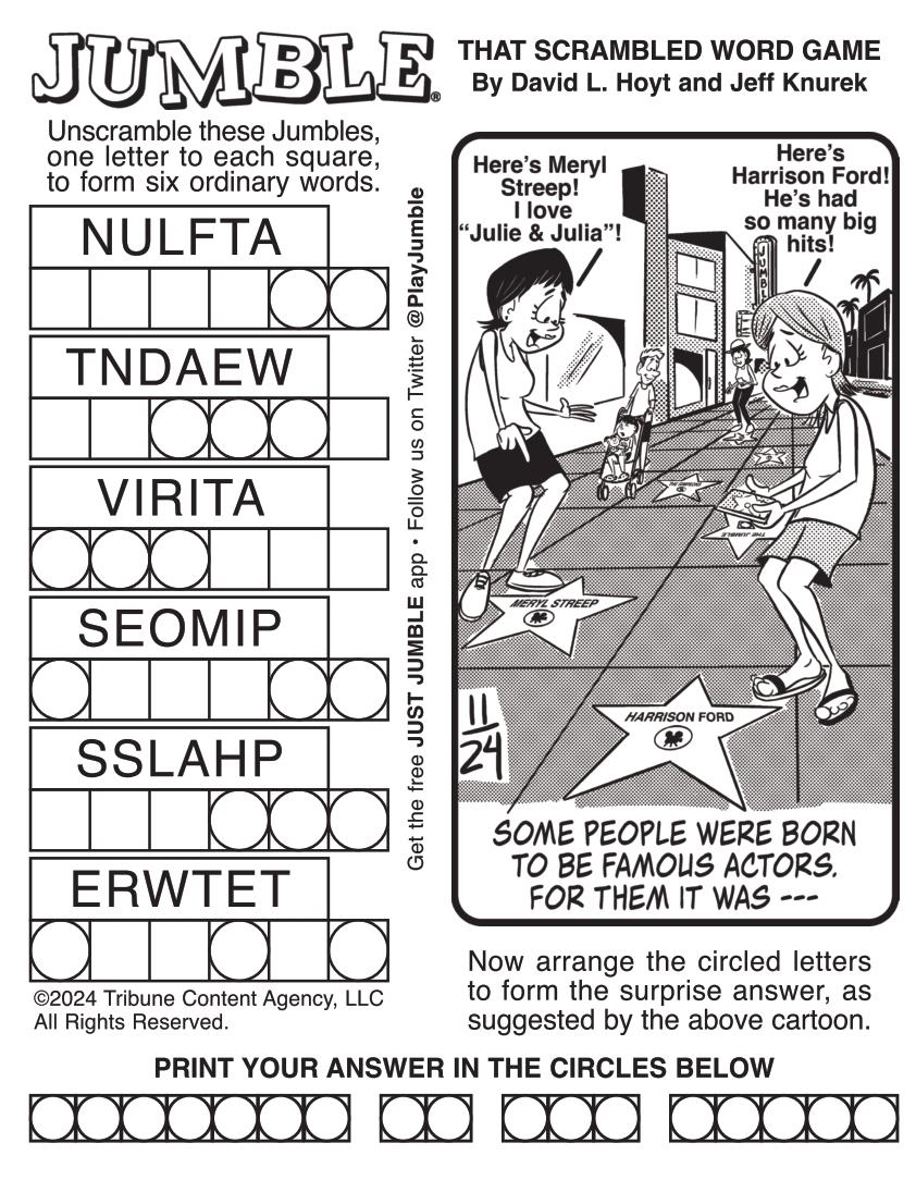 Free Printable Daily Jumble Puzzles