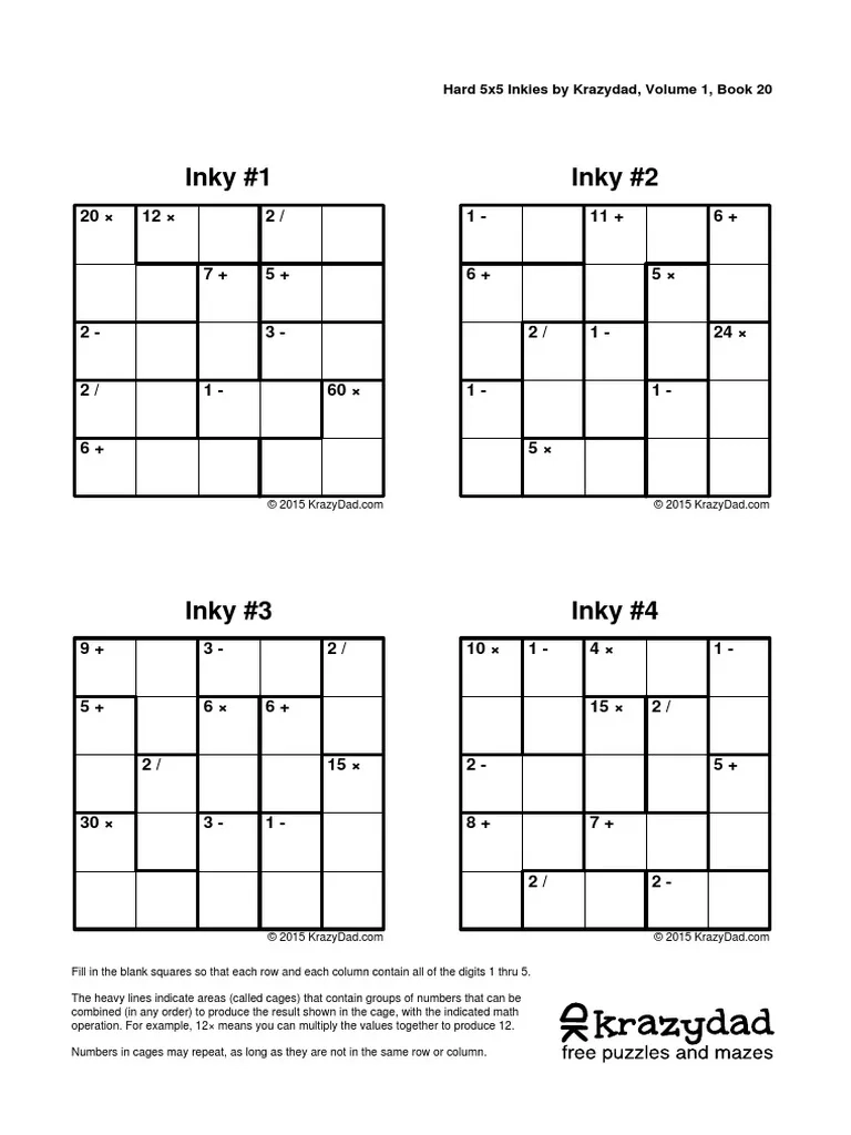 Kenken Puzzles PDF
