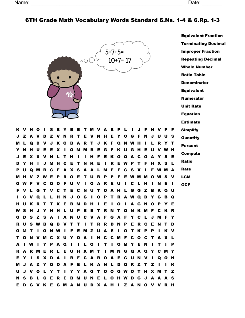 Key Term Jumble Word Search WordMint