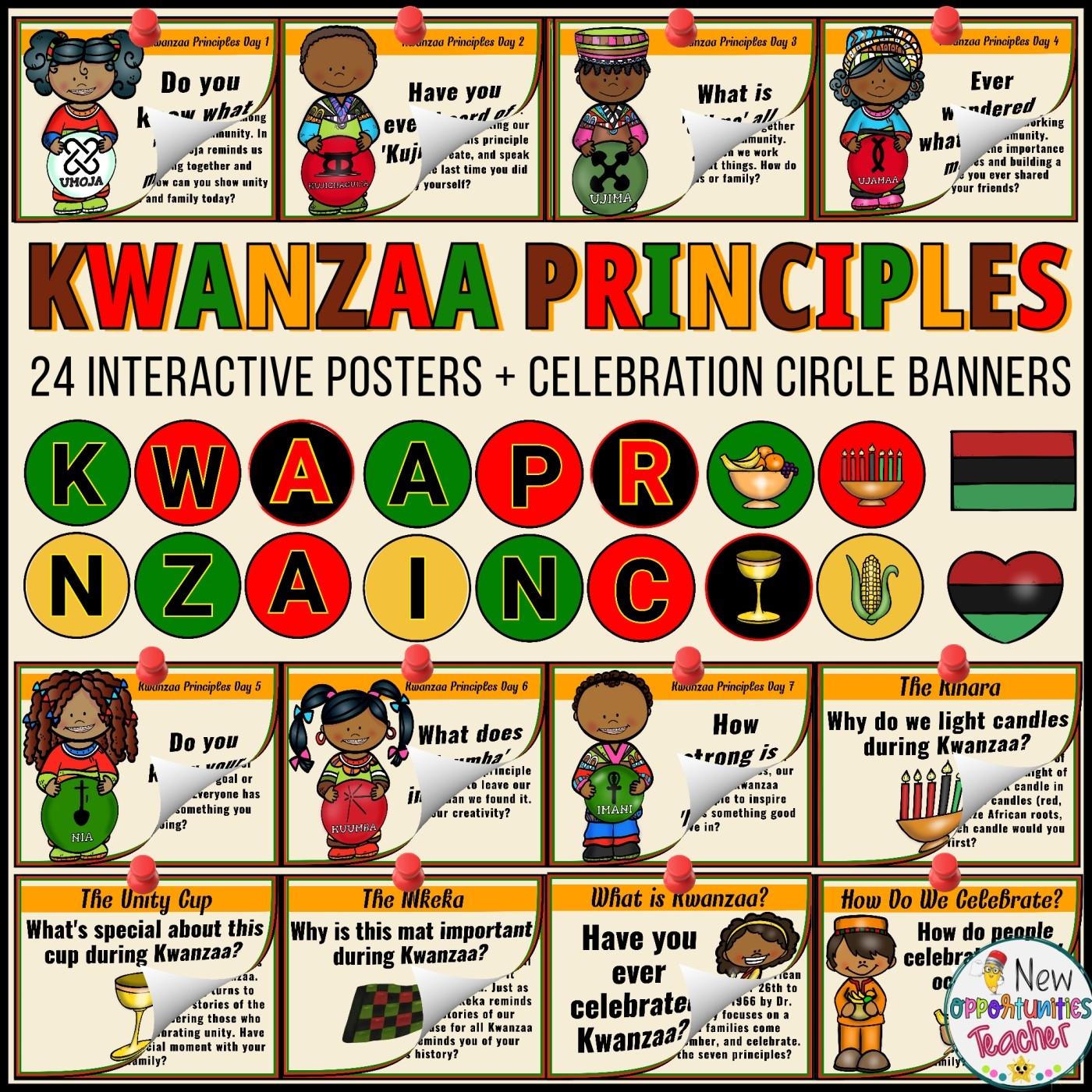 Kwanzaa Principles Interactive Bulletin Board Kit Kwanzaa 