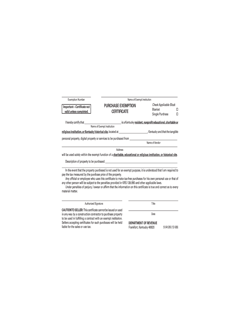 Ky Tax Exempt Form Pdf Fill Out amp Sign Online DocHub