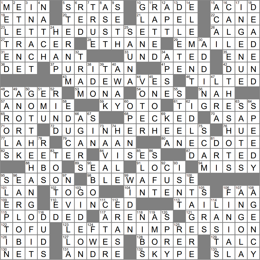 Printable La Times Crossword Puzzles 2023