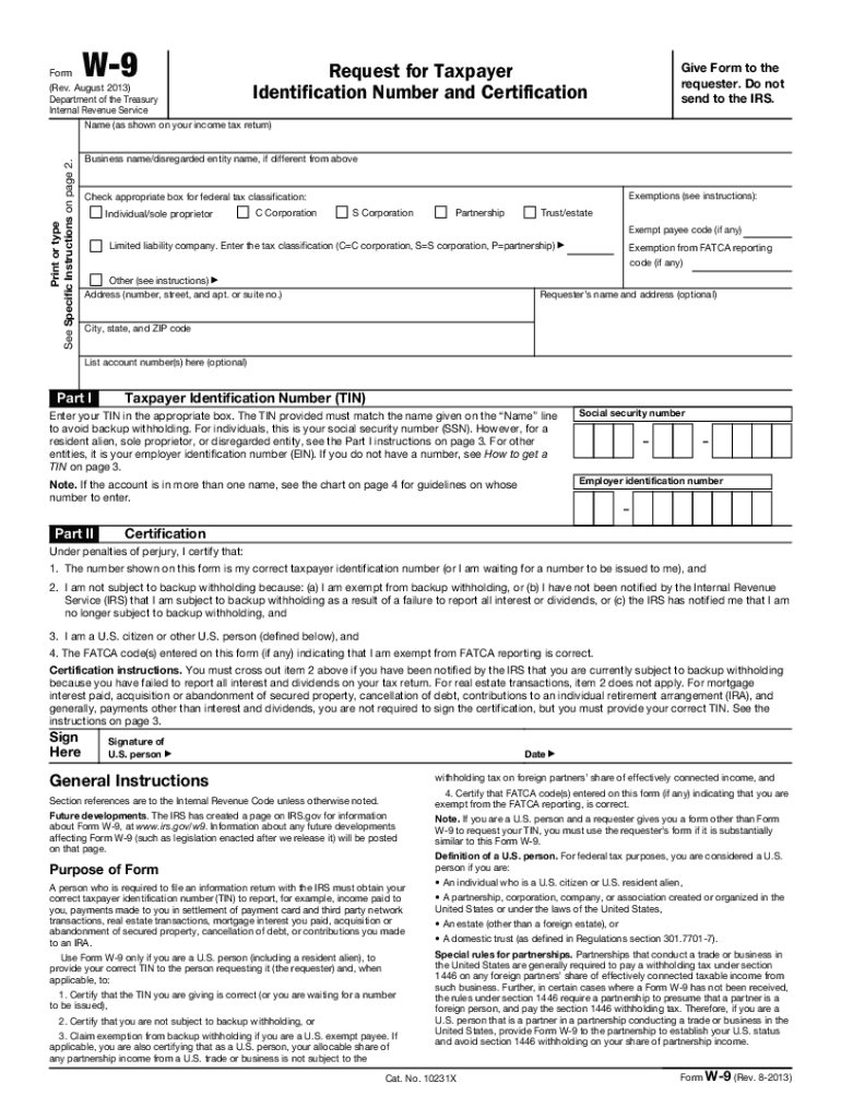 Landlord W9 Form Fill Out amp Sign Online DocHub