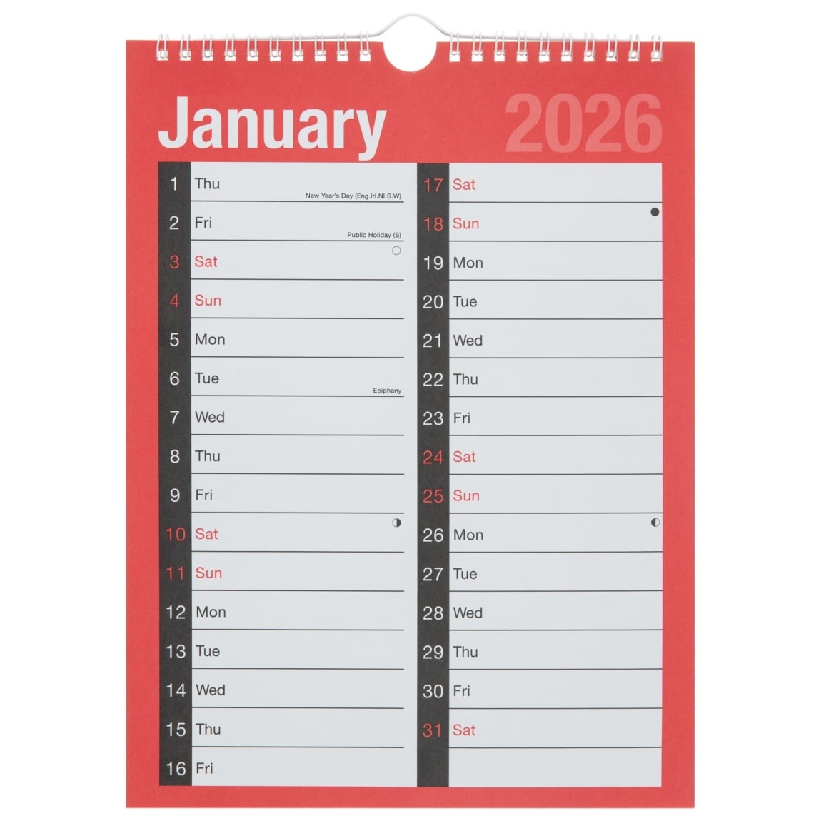 Large Print Calendar 2026 Diaries amp Calendars B amp M