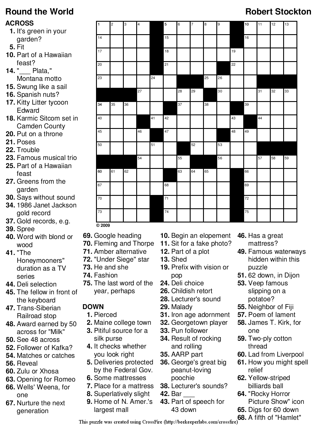 Free Printable Crossword Puzzles Large
