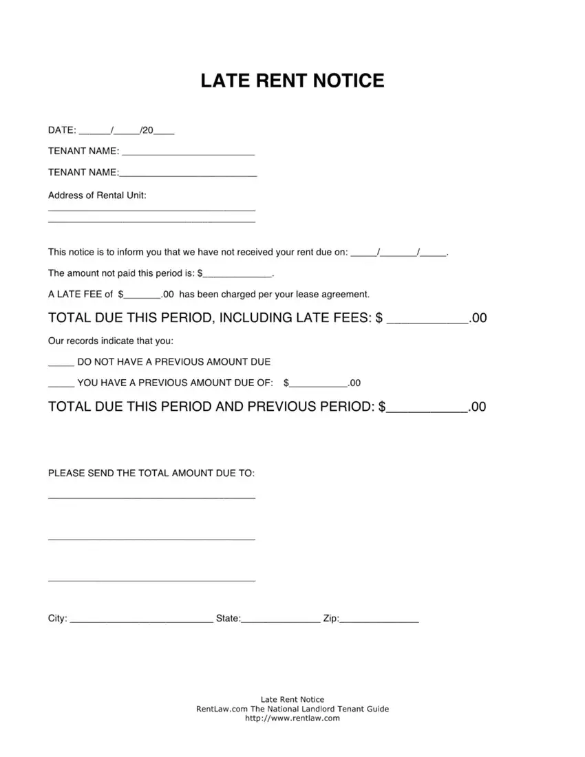 Late Rent Letter Form Fill Out Printable PDF Forms Online