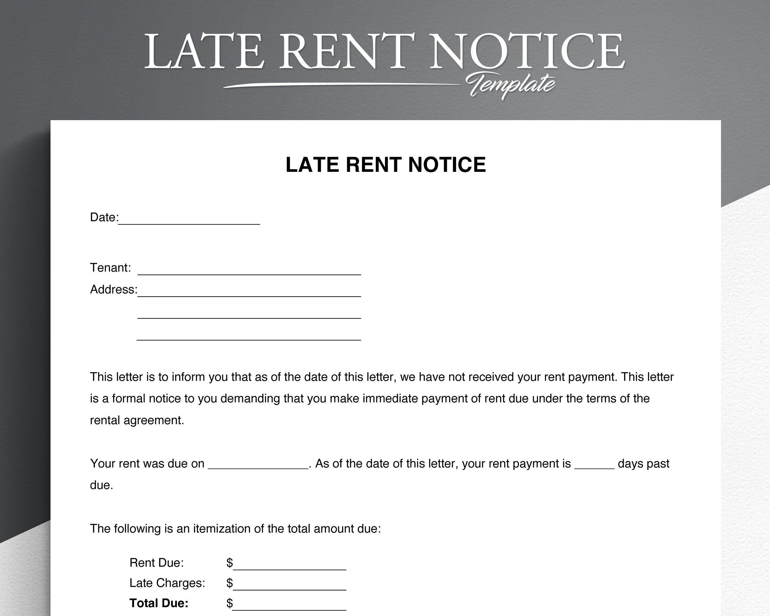 Late Rent Notice Google Docs Microsoft Word Late Rent Payment 