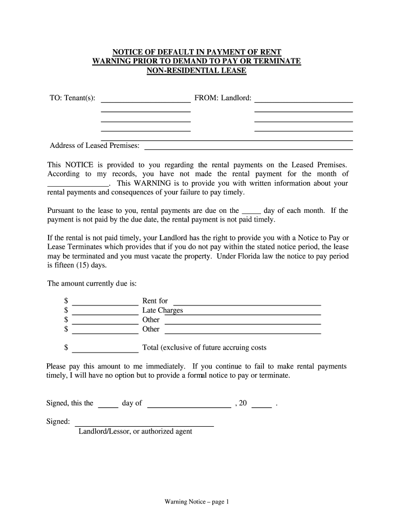 Free Printable Late Rent Notice Template