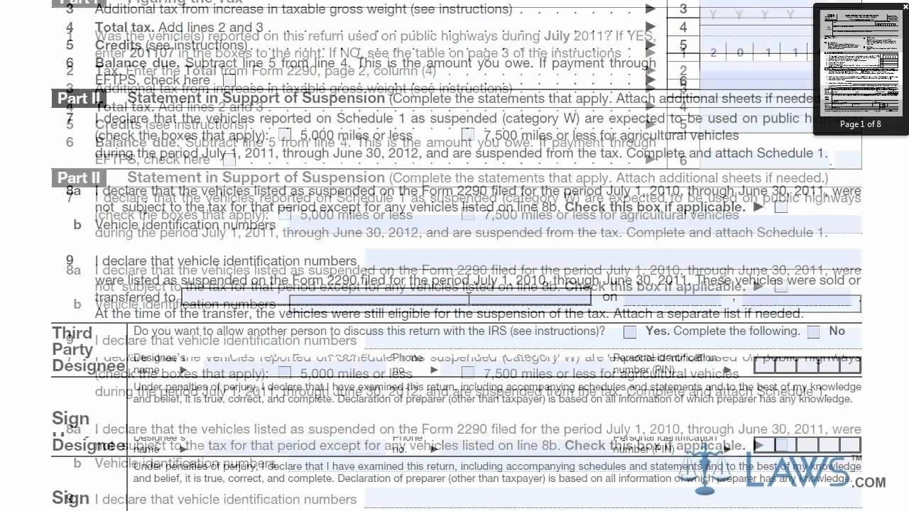 Irs Form 2290 Instructions
