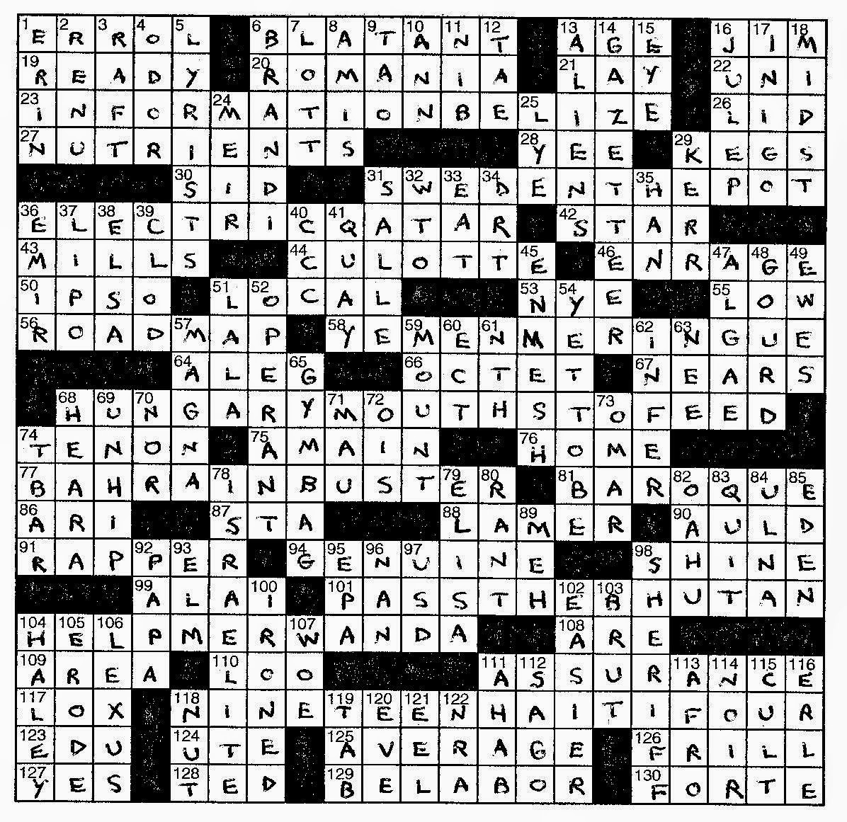 Frank Longo Printable Crossword Puzzles
