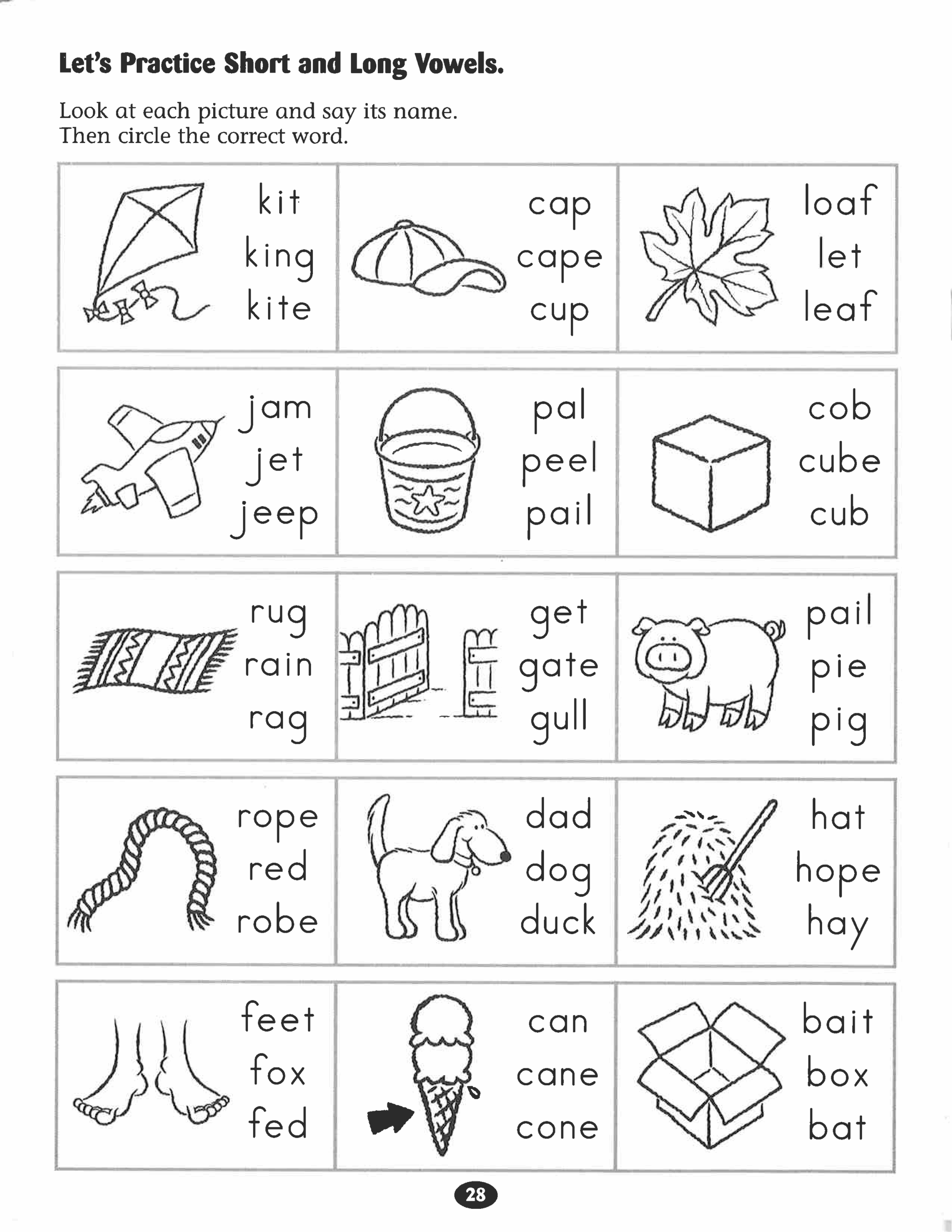 Lets Practice Short And Long Vowels worksheet Vowel 